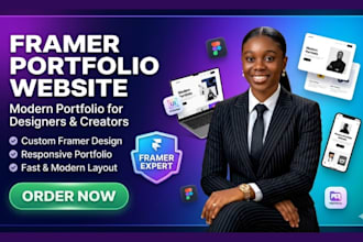 design modern framer portfolio website for designer and personal brands