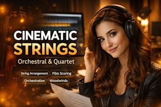 create cinematic string quartet orchestral strings and woodwind arrangements
