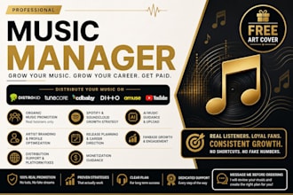 music manager, distribute music on distrokid, tunecore, cdbaby, ditto, amuse, yt