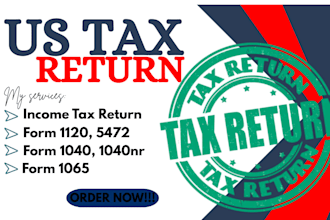 prepare and file USA tax return, business tax, llc tax form 1040 1065 1120 5472