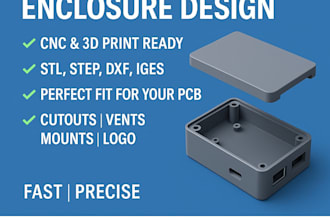 custom pcb case design or pcb enclosure ready for cnc machining or 3d printing