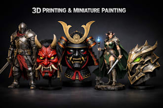 3dprint and paint miniature painting cosplay creation knight armor japanese mask