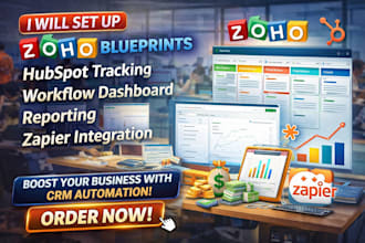 zoho blueprints hubspot tracking workflow dashboard reporting zapier integration