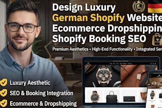 design luxury german shopify website ecommerce dropshipping shopify booking SEO