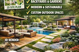 create luxury garden and landscape designs with 3d renders