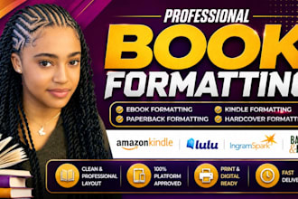 format paperback book, ebook and kindle for amazon KDP, lulu and ingramspark pdf
