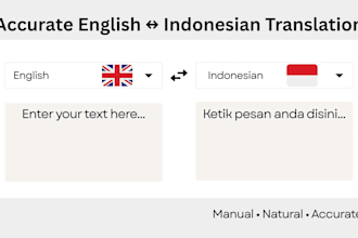 translate english to indonesian professionally