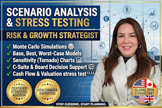 create a scenario analysis financial model and business stress test