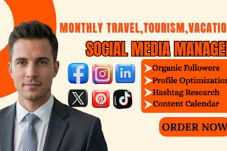 monthly social media manager travel tourism vacation airbnb instagram marketing