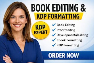 kdp book editing, formatting for publishing, book editor, book proofreading