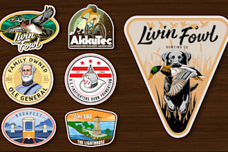 design clean badge, patch, round sticker, label, and logo