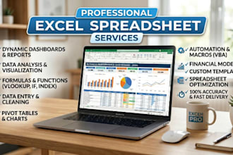 design custom excel spreadsheets or templates and dashboard