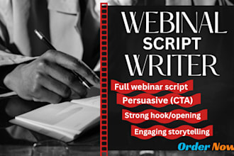 write a high converting webinar script for sale, course and lead generation