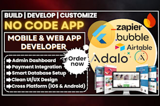 mvp app development for startups using glide, flutterflow, bubble