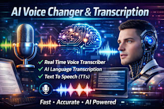 ai voice changer, real time voice transcriber, ai language transcription and tts