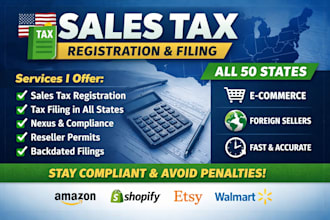 do sales tax registration and sales tax filing in all US states