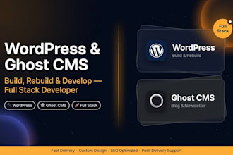 build, rebuild website and ghost cms website development as full stack developer