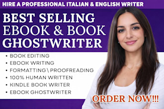 write italian fiction romance ghostwriter english romance ebook fantasy writer