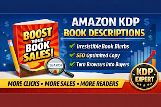write amazon KDP book description and blurb with SEO that sells