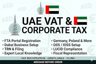 handle uae vat registration, fta filing, and corporate tax