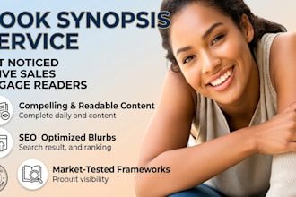 write a professional book synopsis and query letter for literary agents