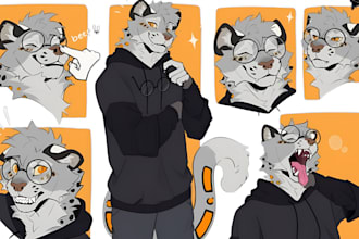 draw furry reference sheet character design fursona furry art as a furry artist