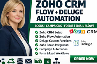do zoho crm zoho flow deluge automation books zoho campaign site form mail