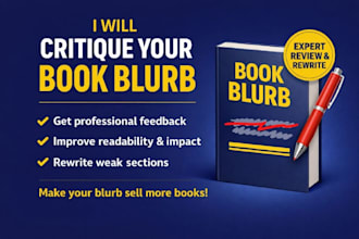 give you expert feedback and rewrite your book blurb