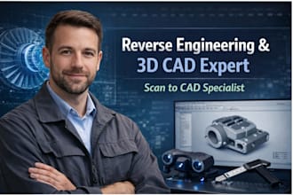 do reverse engineering, 3d cad modeling, and scan to cad in solidworks