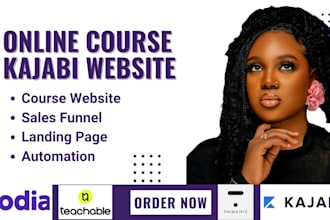 setup teachable podia thinkific kajabi online course website sales funnel page