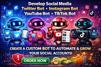 create youtube bot, tiktok bot, instagram bot, social media bot, twitter x bot