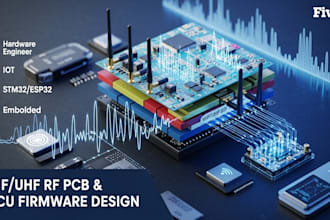 vhf, uhf rf pcb, transceiver, antenna matching and mcu firmware for iot device