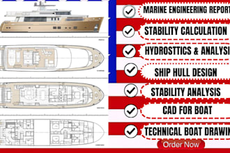 create marine cad drawings , boat design, ga plan as an architect