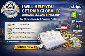 help you fix stripe shopify issues with US llc and ein and payment verification