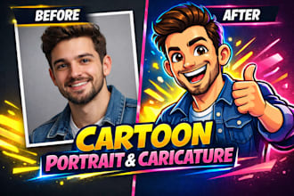 draw stunning cartoon portrait, caricature, and custom character art