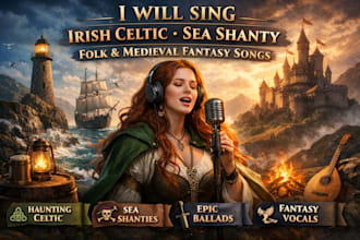 sing irish celtic, sea shanty, ballard songs, folk song, medieval fantasy