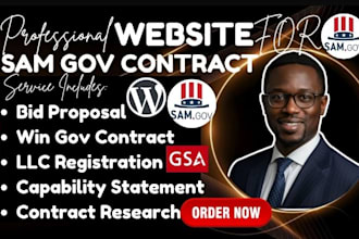design website to win government contract, bid proposal, capability statement