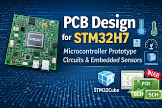 design pcb circuits and program for stm32h7, stm32 microcontroller prototype iar