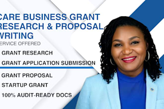 do grant writing, research for healthcare, write grant proposal for home care