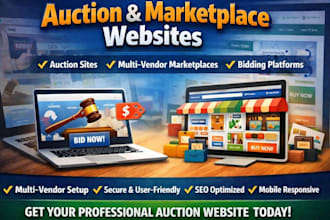 design auction website multi vendor website bidding website marketplace website