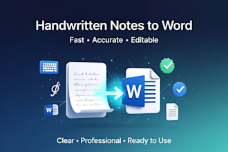 type handwritten notes and images into word or excel
