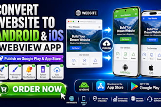 convert website to andriod ios webview app and publish on app stores