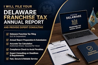 do filing of delaware franchise tax, annual report and consulting