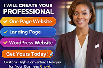 create wordpress single page website, landing page or one page wordpress website