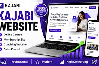 design a professional kajabi website and online course platform