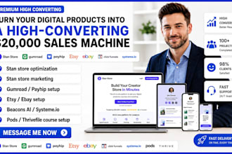 setup stan store stan store digital product marketing payhip gumroad beacons ai