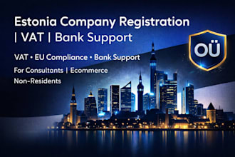register your estonia company with vat, bank support and compliance