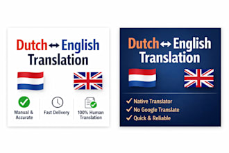 provide accurate dutch to english and english to dutch