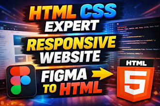 create responsive HTML CSS website or convert design to HTML