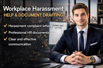 write workplace harassment complaint letter and professional HR document